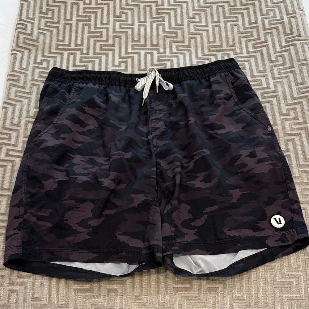 Vuori Black Camo Athletic Shorts